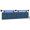 vidaXL Cabeceira suspensa Com luz LED Azul Tecido