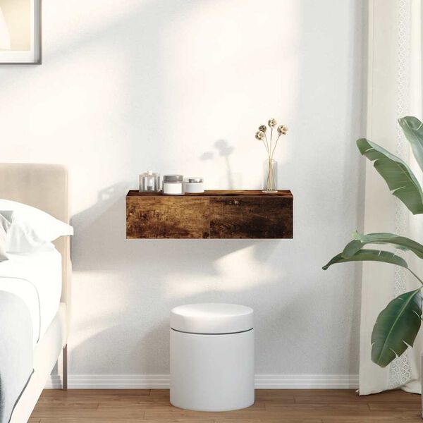 vidaXL Prateleira parede c/ gavetas 60x26,5x15 cm derivados de madeira