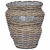 vidaXL Cesta de Plantador com armazenamento 2 pcs Cinzeto Rattan Lacak