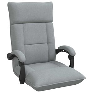 vidaXL Cadeira de ch&atilde;o ajust&aacute;vel Cinzento-claro Tecido