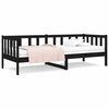 vidaXL Sof&aacute;-cama 90x190 cm madeira de pinho maci&ccedil;a preto