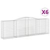 vidaXL Cestos gabi&atilde;o arqueados 6pcs 400x50x120/140cm ferro galvanizado