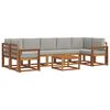 vidaXL Conjunto de Sof&aacute;s para Exterior 8 pcs Cinza Natural e Claro