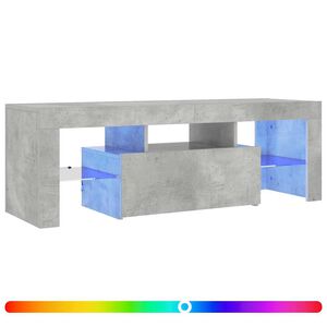 vidaXL M&oacute;vel de TV com luzes LED 120x35x40 cm cinzento cimento