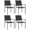 vidaXL Cadeiras jardim 4 pcs 54x62,5x89 cm vime PE preto