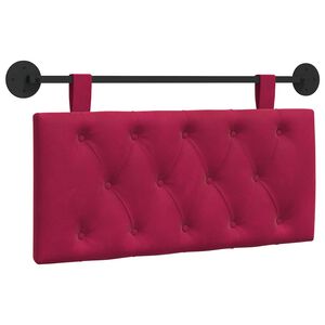 vidaXL Cabeceira Suspensa Vinho Vermelho 90 x 55 x 7 cm Veludo