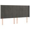 vidaXL Cabeceira cama c/ abas veludo 203x16x118/128 cm cinzento-escuro