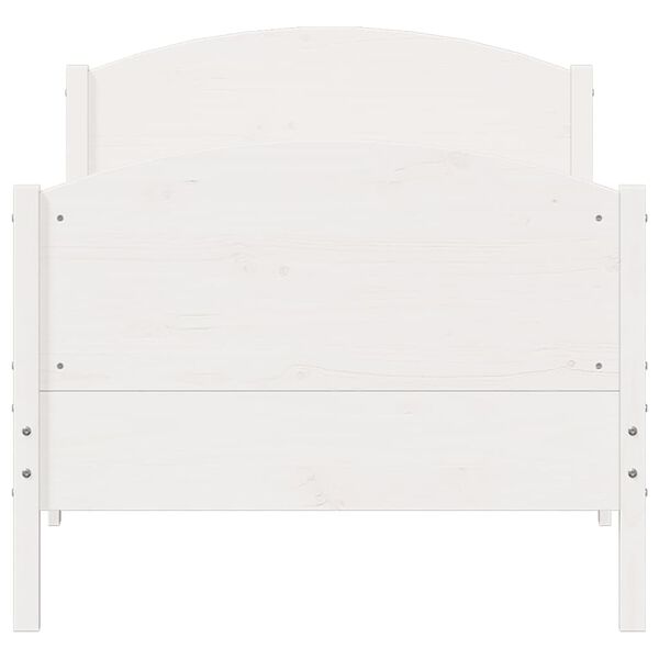 vidaXL Cama sem colch&atilde;o 90x200 cm madeira de pinho maci&ccedil;a branco