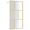 vidaXL Divis&oacute;ria de chuveiro 115x195 cm vidro transparente ESG dourado