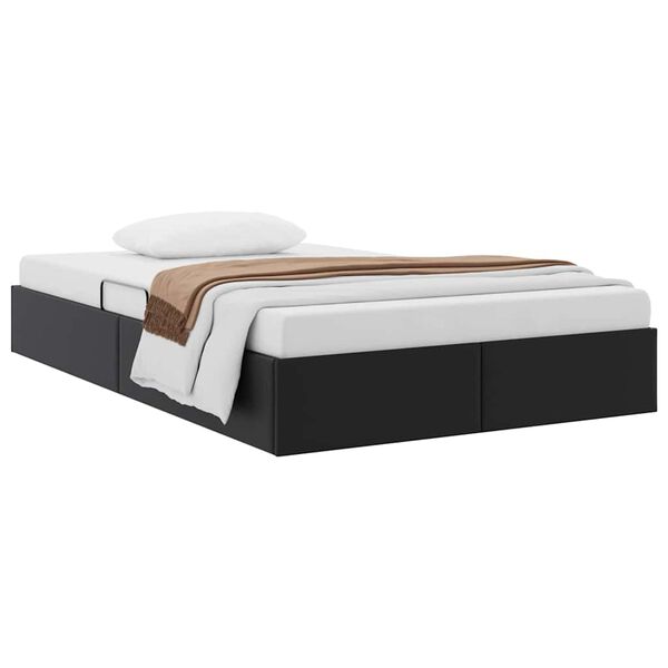 vidaXL Cama com Armazenamento Preto 120 x 200 cm Couro sint&eacute;tico