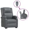 vidaXL Poltrona de massagens elevat&oacute;ria couro artificial cinzento