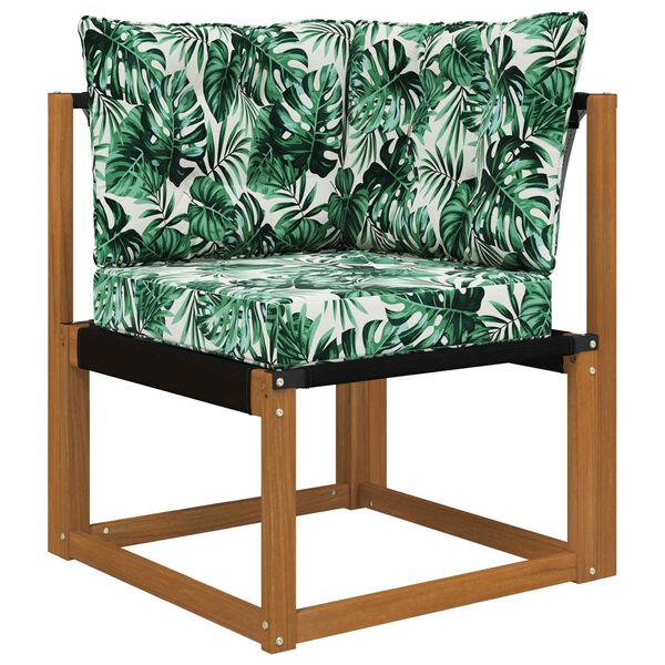 vidaXL Almofada para Sof&aacute; Externo 3 pcs Padr&atilde;o de Folhas Poli&eacute;ster