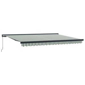 vidaXL Toldo Retr&aacute;til Verde e Branco 4 &times; 3 m Lona e Alum&iacute;nio