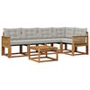 vidaXL Conjunto de Sof&aacute;s para Exterior 6 pcs Natural e Cinzento-Claro