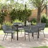 vidaXL Conjunto de Jantar para Jardim 5 pcs Cinzeto A&ccedil;o revestido a p&oacute;