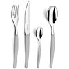 Lou Laguiole Conjunto de talheres Jet 24 pcs prateado acetinado