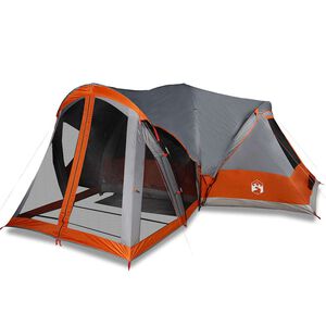vidaXL Tenda familiar tipi para 8 pessoas impermeável cinza/laranja