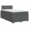 vidaXL Cama box spring com colch&atilde;o Cinzento-Escuro 120 x 190 cm Tecido