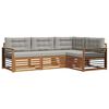 vidaXL Conjunto de Sof&aacute;s para Exterior 4 pcs Cinza Natural e Claro