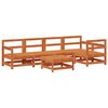 vidaXL Conjunto de Lounge de Jardim 6 pcs Castanho Cera