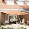 vidaXL Toldo Retr&aacute;til Amarelo e Laranja 450 &times; 350 cm Poli&eacute;ster e A&ccedil;o