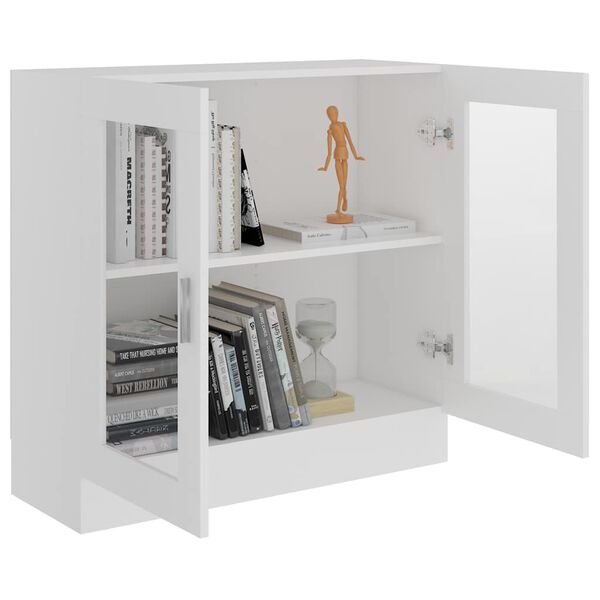 vidaXL Arm&aacute;rio vitrine 82,5x30,5x80 cm derivados de madeira branco