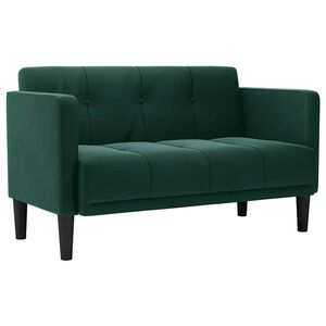 vidaXL Sof&aacute;-luvas 111 cm veludo verde-escuro