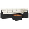 vidaXL Conjunto de Sof&aacute; de Jardim 6 unid. Preto vime PE