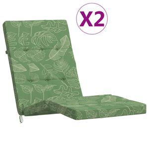 vidaXL Almofad&otilde;es p/ cadeira de terra&ccedil;o 2 pcs tecido oxford folhas