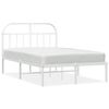vidaXL Estrutura de cama com cabeceira 135x190 cm metal branco