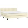 vidaXL Cama com molas/colch&atilde;o 180x200 cm couro artificial cor creme