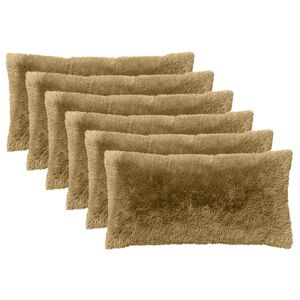 vidaXL Almofada HEERLEN 6 unid. Cinzento-claro Fleece PV