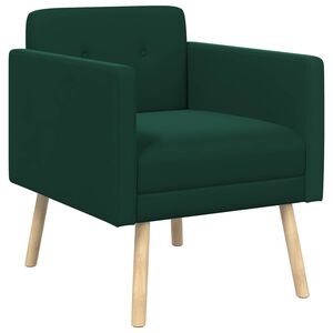 vidaXL Poltrona Verde-Escuro Veludo