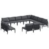 vidaXL Conjunto de Sof&aacute; de Jardim 12 unid. Preto A&ccedil;o