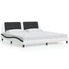 vidaXL Estrutura de cama sem colch&atilde;o Zadar couro artificial branco e preto