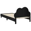 vidaXL Estrutura de Cama Infantil com Cabeceira Preto 90 x 190 cm PU