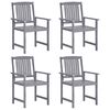 vidaXL Cadeiras de jardim 4 pcs madeira de ac&aacute;cia maci&ccedil;a cinzento