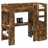 vidaXL Estrutura de Cama Loft com Mesa Carvalho Defumado 90 x 200 cm