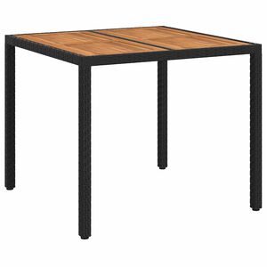 vidaXL Mesa de Jardim Preto 90 x 90 x 75 cm vime PE
