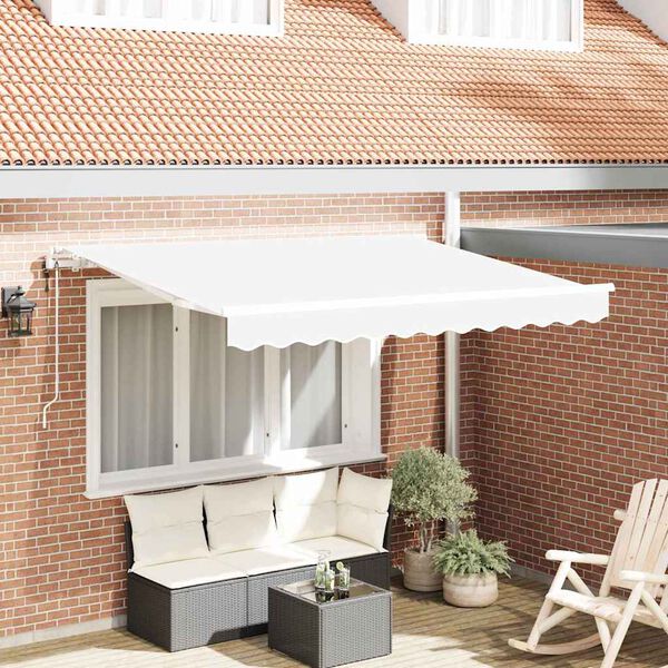 vidaXL Toldo Retr&aacute;til Branco 350 x 200 cm tecido