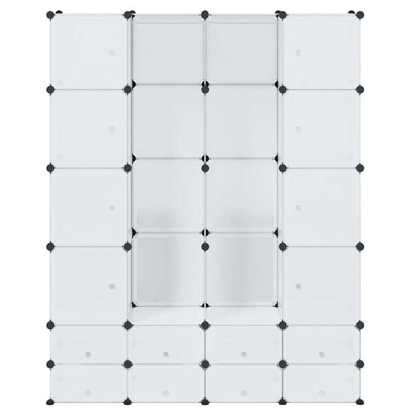 vidaXL Arm&aacute;rio pl&aacute;stico modular 18 gavetas 37x146x180,5cm branco