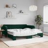 vidaXL Sof&aacute;-cama c/ gavet&atilde;o e colch&otilde;es 100x200cm veludo verde-escuro