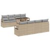 vidaXL Conjunto de Sof&aacute; de Jardim 9 unid. Bege Rattan Sint&eacute;tico