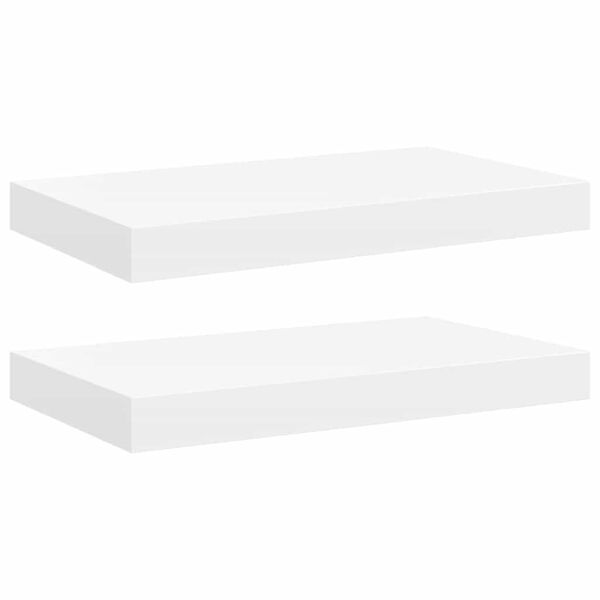 vidaXL Prateleiras de parede suspensas 2 pcs 40x23x3,8cm MDF branco