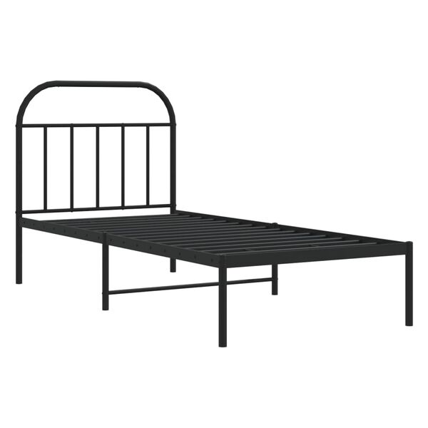 vidaXL Estrutura de cama com cabeceira 80x200 cm metal preto