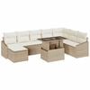 vidaXL Conjunto de Sof&aacute;s 9 unid. Bege e Creme vime PE