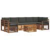 vidaXL Conjunto de Sof&aacute;s para Exterior 8 unid. Natural e Antracite