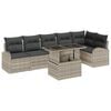 vidaXL Conjunto de Sof&aacute; de Jardim 7 unid. Cinzento-claro vime PE