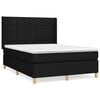 vidaXL Cama com molas/colch&atilde;o 140x190 cm tecido preto