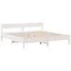 vidaXL Cama com estante sem colch&atilde;o 180x200 cm pinho maci&ccedil;o branco